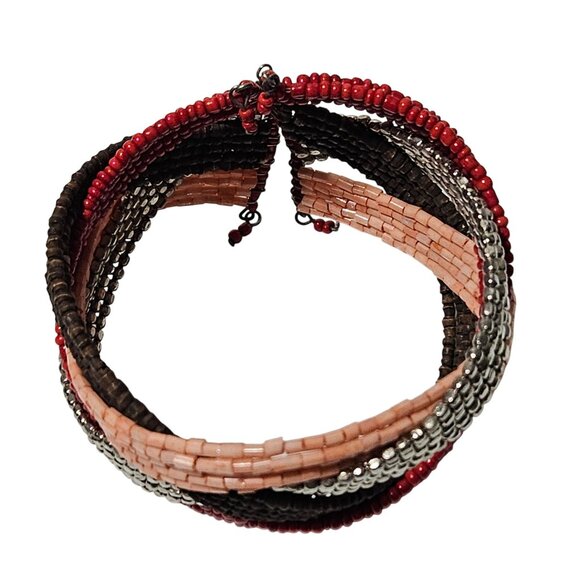 Elegant Ethnic Style Beaded Wrap Statement Bracelet Fashion Jewelry Women - Picture 2 of 5